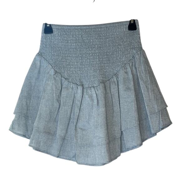 Lost + Wander Ladies Blue Lagoon Smocked Waist Mini Skirt, NWT! - Picture 2 of 4